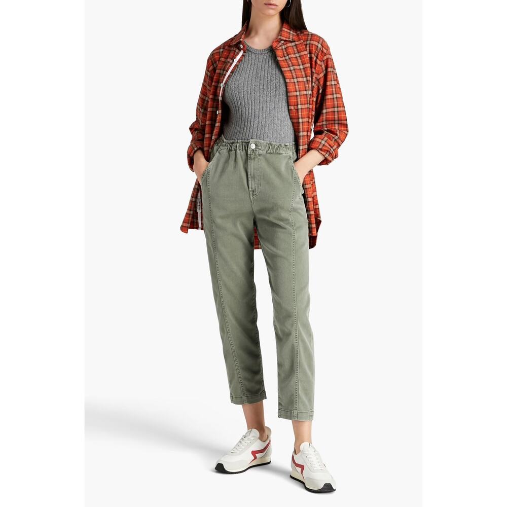 7 For All Mankind Green Elastic Waist Pants – Size 28